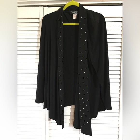 Black cardigan with sequined edging - Picture 1 of 5